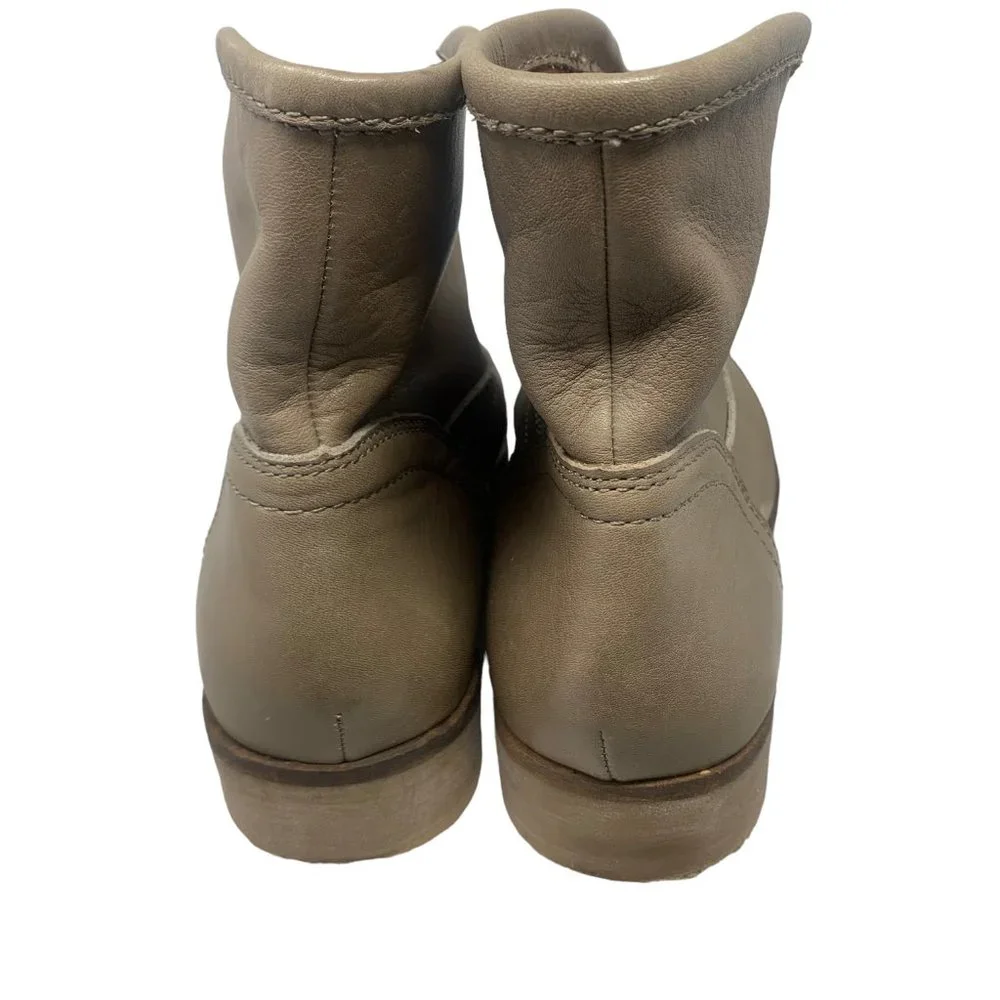 LUCKY BRAND Garmann Taupe Leather Pull‎ On Booties